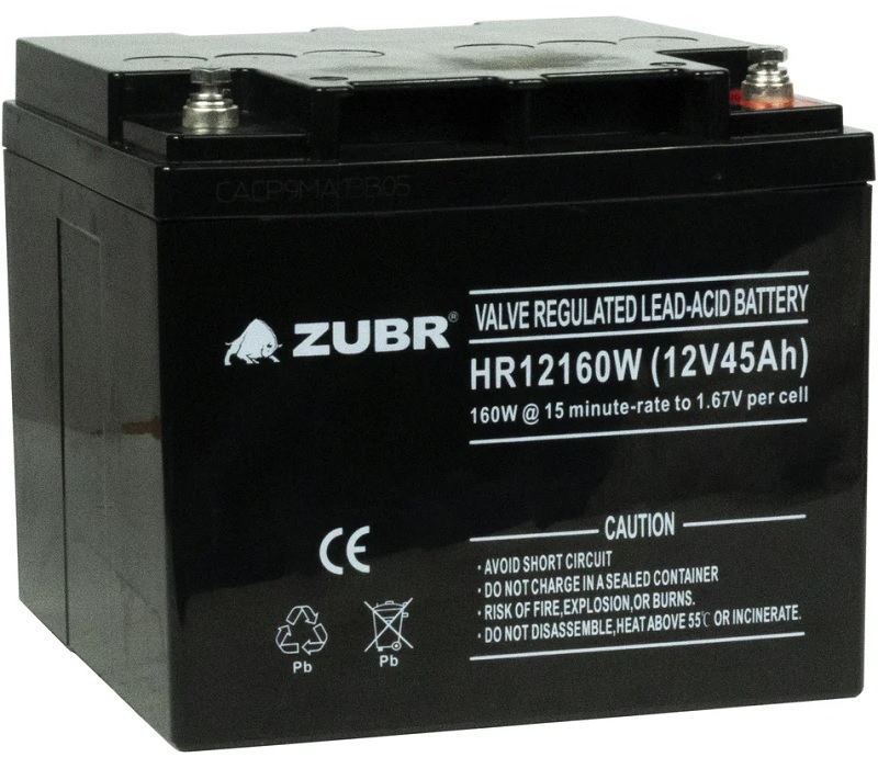

Батарея ZUBR HR12-160W(ZUBR) 12V45Ah, HR12-160W(ZUBR)