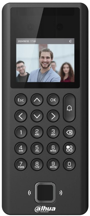 Контроллер Dahua DHI-ASI3204E-W доступа с распознаванием лиц, отпечатков пальцев и клавиатурой и Wi-Fi