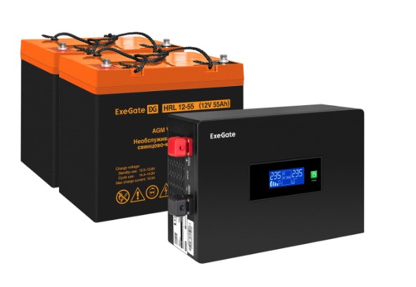 

Комплект Exegate IdealSine SR-1500.LCD.2SH EX297433RUS ИБП EX295994RUS + батарея 55Aч EX285652RUS 2шт (инвертор, синус, для котла, PF=1, настенный) 15, IdealSine SR-1500.LCD.2SH