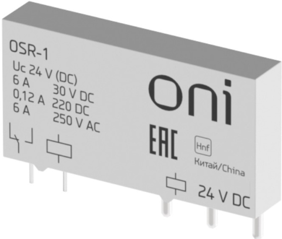 Изображение товара Миниатюрное реле ONI OSR-1 для автоматизации систем, 6 А, 24 В DC