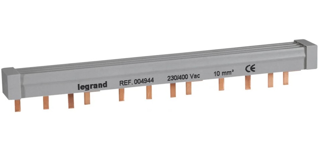 

Гребёнчатая шина Legrand 404944 HX³ 4П, 63А, 10 мм², 12 модулей, вилочное подключение, 404944