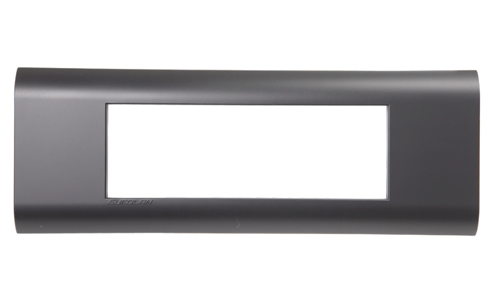 

Рамка Eurolan 16M-00-26GS горизонтальная французский стандарт 6 модулей 45x22,5 мм, графитовый черный, 16M-00-26GS