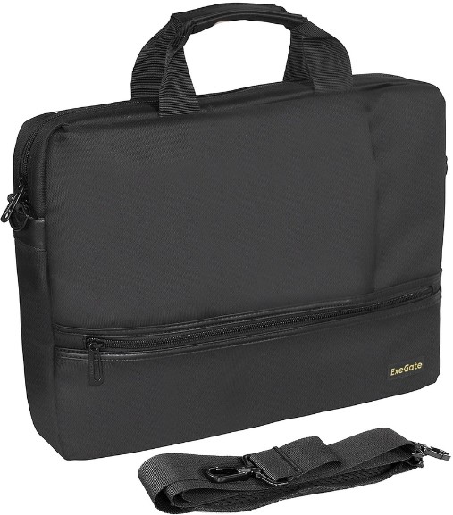 Сумка для ноутбука Exegate BusinessPro ECC-115 EX283434RUS Black, water resistant, черная, водоотталкивающий полиэстер, 15.6"
