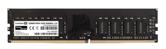 

Модуль памяти DDR4 16GB Exegate EX295579RUS PC4-25600 3200MHz CL17 1.2V, EX295579RUS