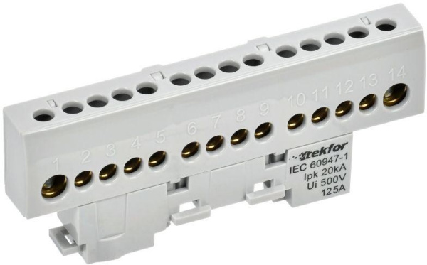 Изображение товара Изолированная шина IEK TF-NN20-14-KL-K03 для соединения проводников