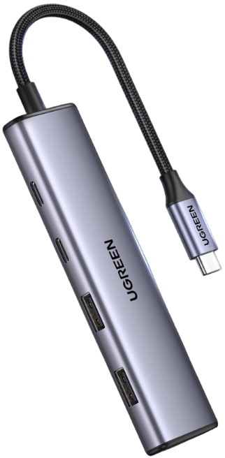 

Разветвитель UGREEN CM473 15395_ 4*USB-C, серый космос, CM473