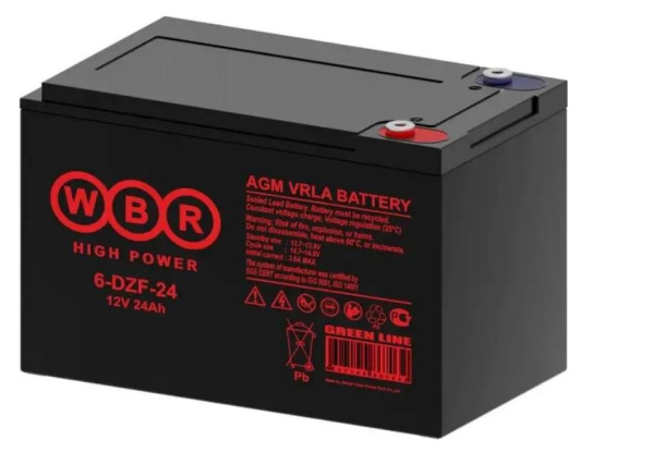 Изображение товара Аккумулятор WBR 6-DZF-24 12 В 24 Ач с типом присоединения М5