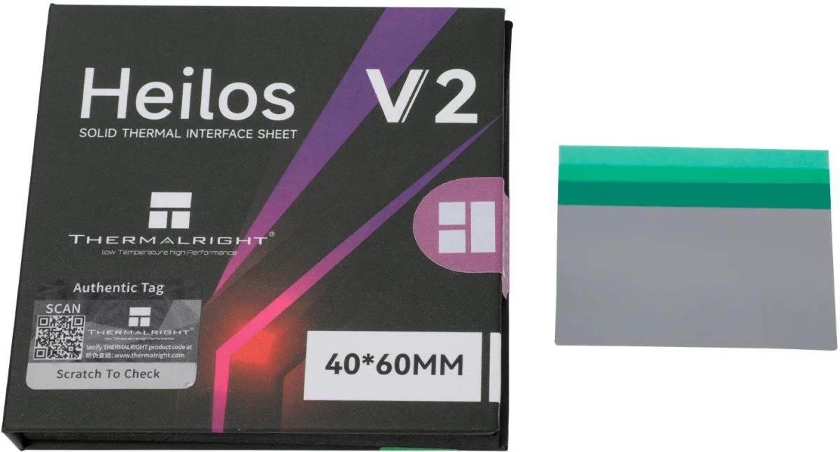 

Термопрокладка Thermalright HEILOS-4X6-V2 40x60 мм V2, толщина 0.25 мм, 8.5 Вт/(м·K), HEILOS-4X6-V2