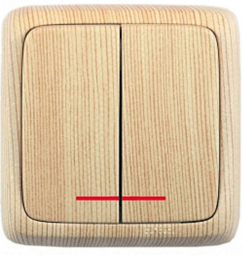 Изображение товара Двухклавишный выключатель HEGEL ВА16-154-02 белый