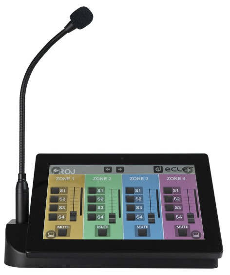 Изображение товара Пейджинговая станция Ecler PAGENETDN с сенсорным дисплеем и Dante интерфейсом