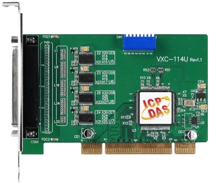 

Плата ICP DAS VXC-114U CR Universal PCI, 4-port RS-232 communication board. Includes one CA-4002, VXC-114U CR