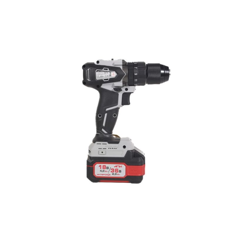 

Дрель - шуруповерт Интерскол ДАУ-13/36В 50 850.2.2.70 бесщеточная ударн. аккум. Li-ion АПИ (кейс, 2 аккум. 2,0Ач, ЗУ), ДАУ-13/36В 50