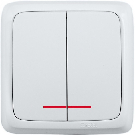 Изображение товара Выключатель двухклавишный HEGEL ВА10-154-05