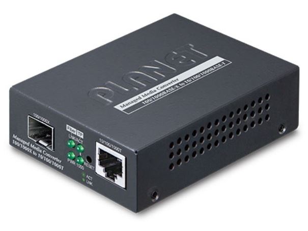

Медиаконвертер Planet GT-915A управляемый 10/100/1000BASE-T to 100/1000BASE-X SFP, GT-915A