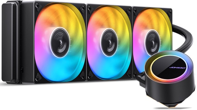 

Система охлаждения жидкостная JONSBO TG-360 ARGB LGA1700/1200/115X/2011/AM4/AM5 (3*120mm fan, 900-1800rpm, 29.22-66.19CFM, 22.9-35.4dBA, 4-pin PWM) RE, TG-360 ARGB