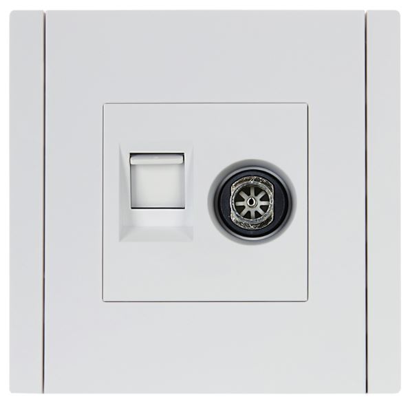 

Розетка комбинированная IEK FP-AK20-1-K01 FORTE&PIANO TV+RJ45 кат.5E FP236 белый, FP-AK20-1-K01