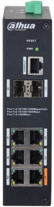 

Коммутатор Dahua DH-HS4208-4GT-60 8-портовый управляемый гигабитный с PoE, промышленное исполнение, DH-HS4208-4GT-60