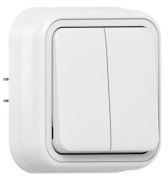 фото Переключатель двухклавишный  EKF BT2-SWW-21