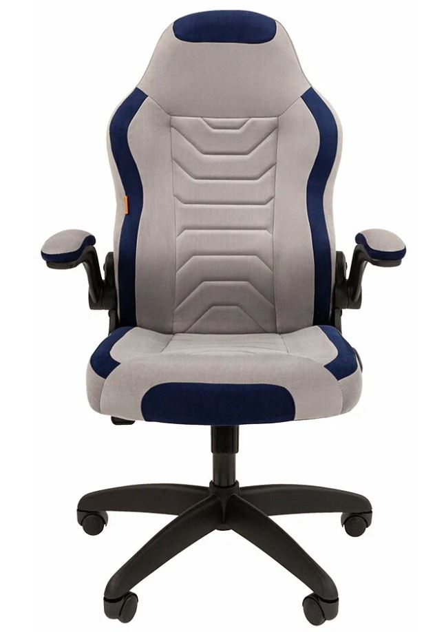 

Кресло игровое Chairman game 50 7115872 Россия серый/синий велюр Т53/Т82 пластик черный, game 50
