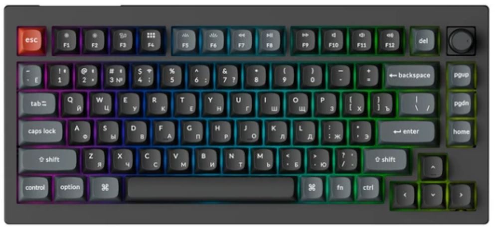 

Клавиатура Keychron V1 Ultra V1U-D4-RU Black, Banana св., V1 Ultra