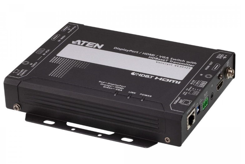

Консоль KVM VE3912T-AT-G ATEN DisplayPort / HDMI / VGA Switch with HDBaseT Transmitter, VE3912T-AT-G