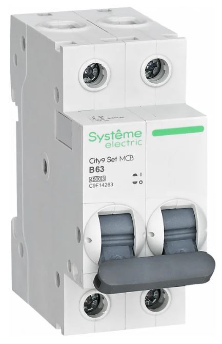 

Автоматический выключатель Systeme Electric C9F14263 City9 Set B 63А 2P 4.5kA 230В, C9F14263