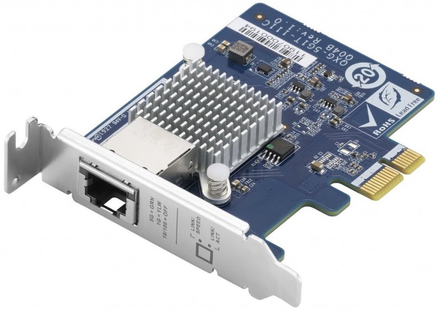 

Сетевая карта QNAP QXG-5G1T-111C однопортовая 5 GbE RJ-45, PCIe Gen3 x1, QXG-5G1T-111C