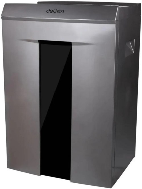 

Уничтожитель бумаг Deli 9906 DIN P-5 (5 ур-нь секр.), 2х12мм, 16 лист. одновременно, 30л, 9906