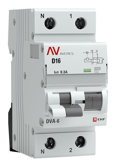 фото Автомат дифференциальный EKF rcbo6-1pn-16D-300-ac-av в Перми