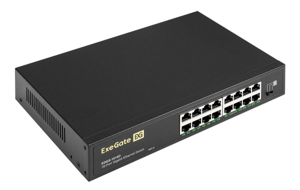 Изображение товара Коммутатор Exegate EDGS-1016D для локальных сетей неуправляемый 16 портов