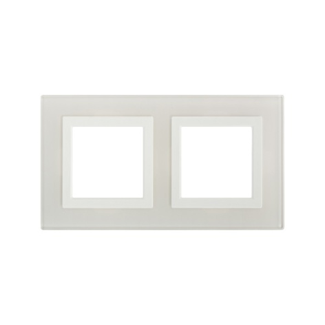 Изображение товара Белая рамка DKC 4400824 из натурального стекла для настенного монтажа