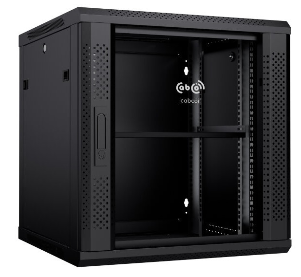 

Шкаф настенный 19", 12U Cabcoil CC-WL-12.6.6-G-BK 600x600x635, дверь стекло в металлической раме, цвет черный, CC-WL-12.6.6-G-BK