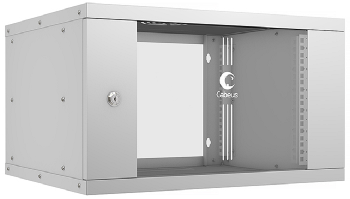 

Шкаф настенный 19", 6U Cabeus WSC-05D-6U55/45 серия LIGHT разборный, дверь стекло, цвет серый, WSC-05D-6U55/45