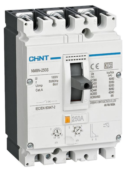 Изображение товара Автоматический выключатель для защиты двигателя CHINT 271430 690 В 200 А магнитный