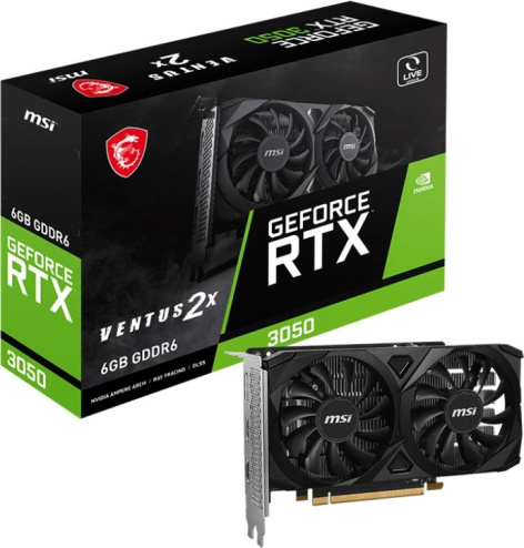 Изображение товара Видеокарта MSI GeForce RTX 3050 VENTUS 2X E для игр и графики