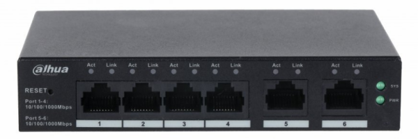Изображение товара Коммутатор Dahua DH-CS4006-4GT 6 портов Gigabit Ethernet для сети