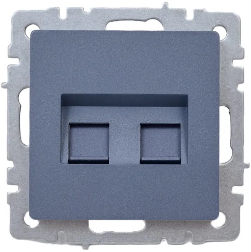 

Розетка компьютерная+телефонная IEK BR-KT20-O-1-K35 BRITE RJ11+RJ45 кат.5E РК/Т12-БрМ Маренго, BR-KT20-O-1-K35