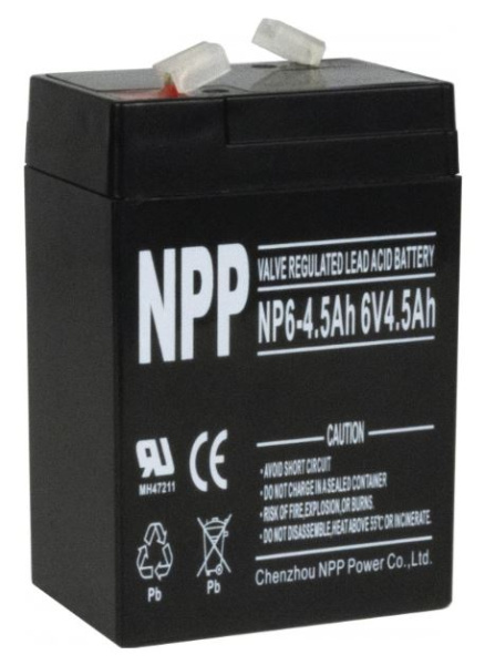 Изображение товара Аккумулятор NPP NP6-4.5(NPP) 6 В 4.5 Ач F2 для резервных систем