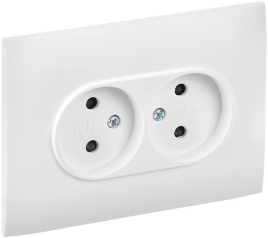 фото Розетка двухместная без заземления в сборе IEK SK-R23-10-K01-F в Казани