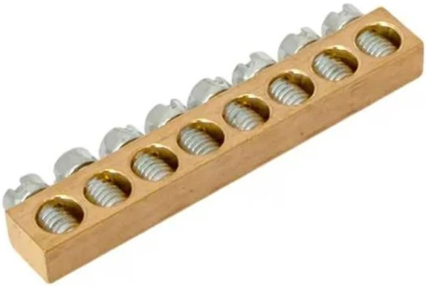 Изображение товара Шина PEN земля-ноль EKF nv-k8 125 А 8 групп латунь никелированная