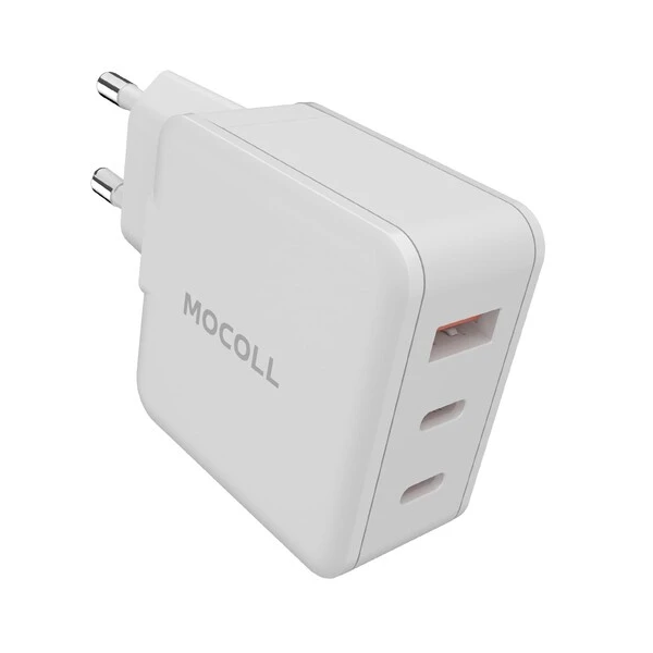 

Зарядное устройство сетевое MOCOLL RUI III Series 65WW 65W, 2*USB-C, USB-A, белый, RUI III Series