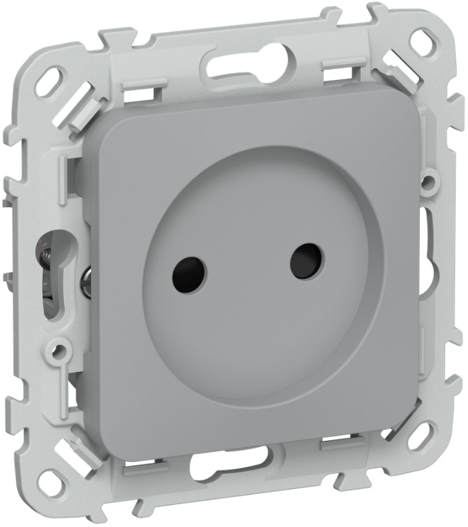 

Розетка без заземления IEK FI-R13-10-1-K03 FLITE с защитными шторками безвинтовое крепление 10А РСш01-1-ФлС серый, FI-R13-10-1-K03