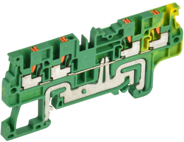 Изображение товара Клеммная колодка IEK YCT22-03-4-K52-001, Push-In, заземление, зеленая