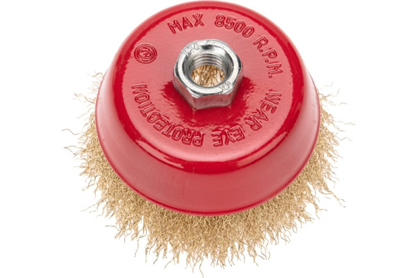 Изображение товара Щетка чашечная для УШМ KRANZ KR-91-1209 латунная 100 мм