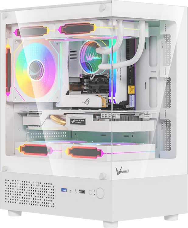 

Корпус mATX Formula V Crystal Z1CM Plus White без БП, боковая панель из закалённого стекла, USB 3.0, USB Type-C, Crystal Z1CM Plus White