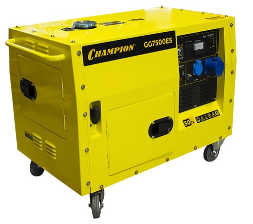 Изображение товара Бензиновый генератор CHAMPION GG7500ES с шумопоглощающим кожухом