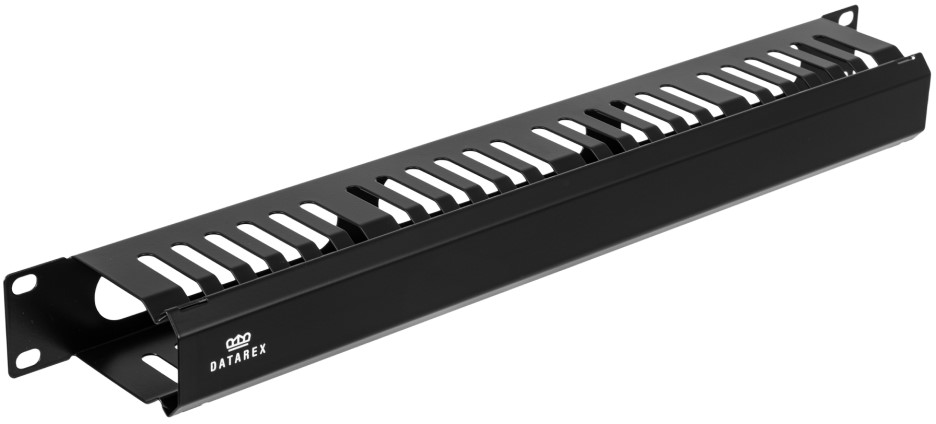 

Кабельный организатор Datarex DR-441201 металлический с гребенкой и крышкой, черный, DR-441201
