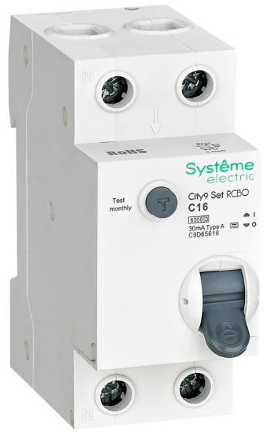 

Автомат дифференциальный Systeme Electric C9D65616 City9 Set 1P+N С 16А 6kA 30мА Тип-A 230В, C9D65616