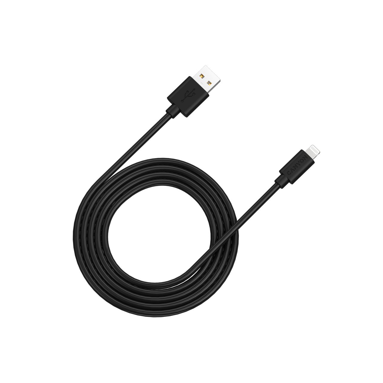 

Кабель интерфейсный Canyon MFI C48 CNS-MFIC12B Lightning/USB, 2m, black, MFI C48