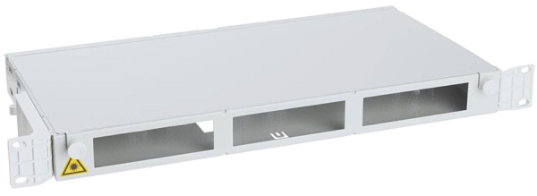 Изображение товара Кросс оптический стоечный 19" 1U с двумя вводами кабелей